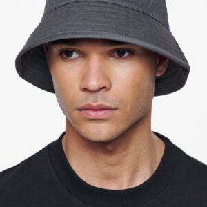 Logo Cotton Twill Bucket Hat Grey