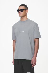 Colne Logo Oversized Tee Heavy Washed Cool Grey