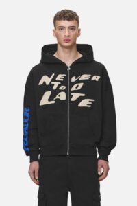 COREY TERRY BOXY SWEAT Zip Up Hoodie WASHED BLACK