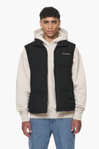 Bardon Cord Puffer Vest Black