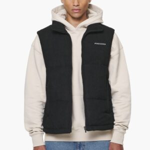 Bardon Cord Puffer Vest Black