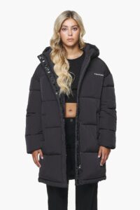 Downing Crushed Oversized Puffer Coat Black